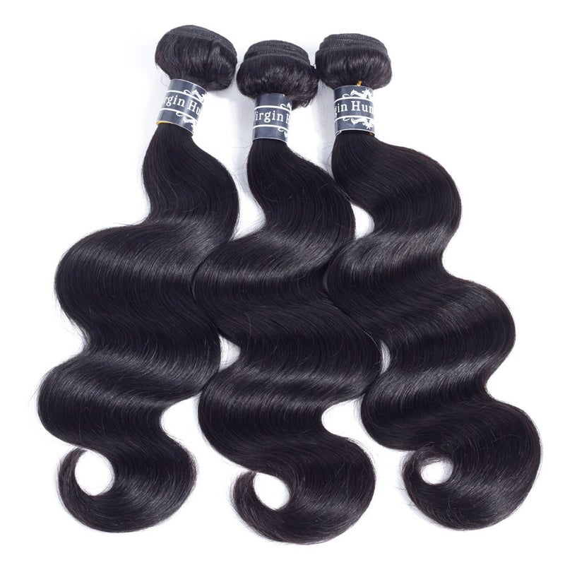 Amella Brazilian Body Wave Hair Bundles 100% Unprocessed Virgin Remy with Closure (18" 20" 22" + Free 16") - Image 2